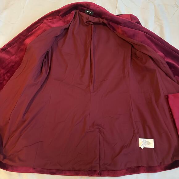 Express Dark Red, Velvet, Double Breasted, Lined, Blazer- M - Picture 5 of 8